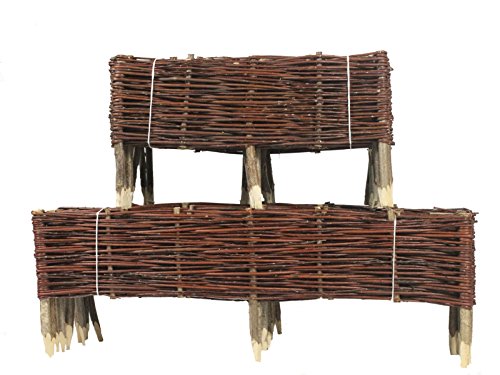 Beeteinfassung Weide 20 x 120 cm 10er Set -Weiden Steckzaun als Beetumrandung oder Gartenabgrenzung - 2