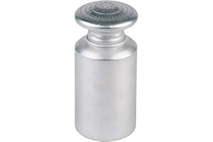 APS Salt Shaker, shaker per patatine fritte con tappo a vite, shaker per sale, alluminio satinato, 8 x 8 cm, altezza 17 cm