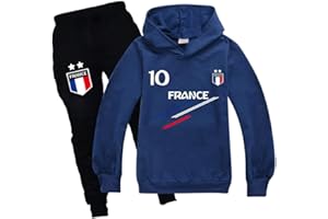 Xpialong Jogging Survêtement De Football France 2 étoiles Enfant sweat à capuche filles printemps garçons