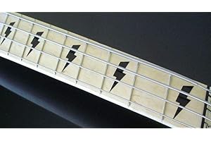 GUITARCUSTOM Lightning Bolt Fret Markers Stickers Inlay Chitarra & Bass Adesivi Diapason Chitarra (Nero)