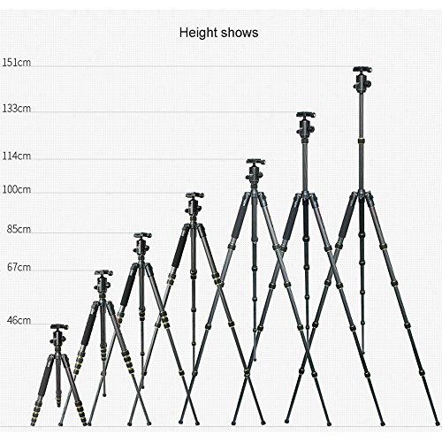 Andoer OBO Fibra de Carbon Trípode Unipod Monópode de Cámara con Cabeza de Bola Ballhead para Canon 760D 7D2 5D2 70D 5DS 5DSR Nikon D750 D610 D7200 D5500 D810 para Sony A7 A7S A7R A7RII - Andoer