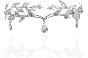 XYDZ Rhinestone Crystal Tiara, Wedding Tiara, Rhinestone Leaf Crown Crystal Frontals Imitation Hairstyles Wedding Silver Wedding Tiara Prom Accessory – Silver, Alloy, Crystal, Alloy, crystal