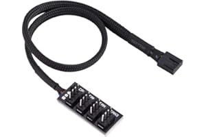 CUIFATI Hub ventola CPU del computer a 4 pin, raffreddamento della CPU del PC 4 pin/3 pin PIN cavo di alimentazione Hub Connettore multi splitter Cavo adatto per ventole per computer desktop da 12 V Ventole d