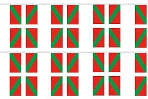 Durabol Cadena De Bandera Ikurriña Comunidades autónomas de España 7 Banderin 20 X 30 CM - 5 Metro
