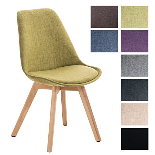 CLP Silla estilo retro BORNEO en tejido con estructura de madera color