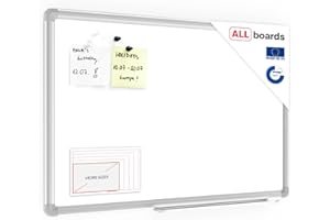 ‎ALLBOARDS Allboards, magnetisches Whiteboard mit Expo-Alurahmen, trocken abwischbar und beschreibbar, wandmontierbar, 60 x 40 cm.
