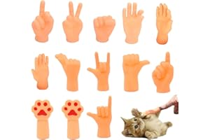 Rebanky 13 Pcs Tiny Hands Finger Puppets Mini Hands for Fingers Little Hands for Fingers Small Finger Hands Mini Hands for Cat Joke Toys for Kids