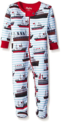 Hatley Baby-Boys Infant Footed Coverall -Ocean Liner Footies, Multicoloured (White), 6-12 Months