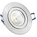 Produktbild IP44 LED Einbaustrahler Set EXTRA FLACH (35mm) in Aluminium natur mit LED Markenleuchtmittel von LEDANDO 7W mit dimmbarer Farbtemperatur - 2000-3000K warmweiß - Ra >90 - 420lm - 60° Abstrahlwinkel - 35W Ersatz