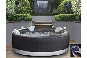 DEKO VERTRIEB BAYERN XXXL Luxus Premium SPA Whirlpool + LCD Fernbedienung Modell 2024-204cm aufblasbar Outdoor+Indoor MSPA Pool für 6 Personen - Mallorca Feeling pur Camaro