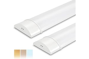 BrightFly Neon Led 120cm(2 Pack), Reglette LED 3550LM 3CCT(3000K/4000K/6500K),Économie d'Énergie et Durabilité Plafonnier LED Pour Bureau,Entrepôt, Garage,Ateliers, Salles de stockage, Parkings, etc.