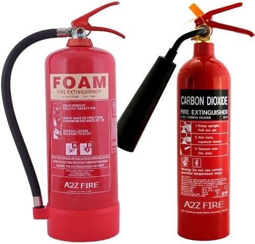 2kg CO2 Fire Extinguisher & 6 Litre Foam Fire Extinguisher with ID Signs