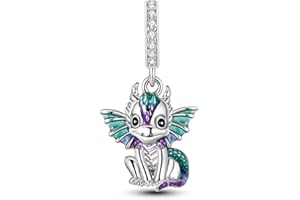HAPOUR Charms Compatible with Pandora Bracelets, Sterling Silver Dangle Charms for Bracelets Necklaces Heart Butterfly Animal Travel Sunflower Moon Tree Kawaii Kitty Cute Cat Pendants Bead DIY Charm