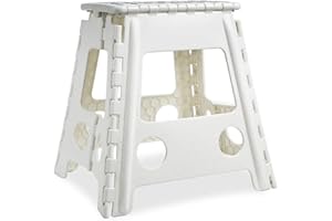 CENTURIUSCUROISTY Super Strong Folding Step Stool Large - 17 Inch Height Anti Slip Top Holds up to 150 Kg, Sturdy and Stable, Perfect Kitchen Step or Bathroom Step