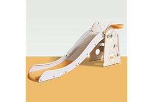 MOCUTEEN Toboggan d'intérieur pour enfant de 123 ans - Pliable - 2 en 1 - Avec panier de basket - Long toboggan pliable - Pour jardin