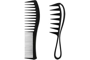 AEUEZXX Pettine per Capelli, 2 Pezzi Pettine a Denti Larghi, Pettine per Capelli Set, Pettini Styling, Pettine per Capelli Ricci Comb, Pettine Antistatico a Denti Grossi, Pettini Styling