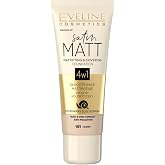 Eveline Cosmetics Satin Matte Foundation Ivory No. 101-30 ml with Snail Slime & Moist & Vital Complex