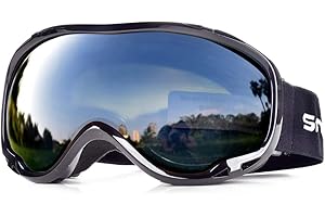 Snowledge Ski Snowboard Goggles with UV400 Protection, Skiing Snowboarding Goggles of Dual Lens with Anti Fog for Men, Women,Helmet Compatible