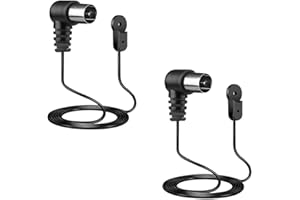 DollaTek Antenne FM 2 pièces pour HiFi NTSC 75 Ohm Antenne radio FM avec câble d'extension de 1,5 m pour Yamaha Onkyo etc. Plan pour récepteur home stéréo