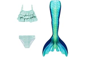 NAITOKE Coda di Sirena con Bikini per Bambina Set Bikini