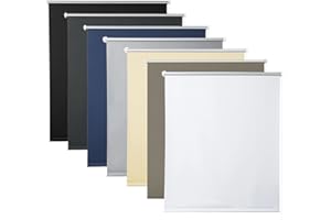 WOLTU Store Occultant sans Perçage, Rideau Opaque avec Revêtement d'argent, Store Enrouleur Thermique Isolant, Protection de Vie Privée & Protection Soleil, pour Fenêtre ou Porte, 50x160 cm, Blanc