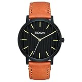 Nixon Herren Digital Quarz Uhr mit Leder Armband A1058-2664-00