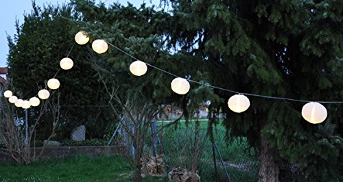 20 XXL Lampion LED Partylichterkette 9,50m Warmweiße LEDs Garten Party Licht - 3