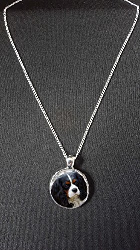 LisasgiftsforyouCavalier King Charles Spaniel Pendant On 18" Silver Plated Fine Metal Chain Necklace Ideal Birthday Gift N448