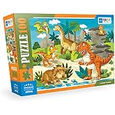Blue Focus Dinosaur (Dinozor) - Puzzle 100 Par&ccedil;a