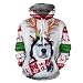 Produktbild Bovake Weihnachten Unisex 3D Printed Kapuzenpullover Sweatshirt Mit Kapuze Hoodie Jacke Pullover Winterjacke Mantel Parka Freizeit Tops Casual Longsleeve