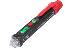FASIENT1 HT100P Probador de Voltaje sin Contacto,CA 12-1000V/48V-1000V Pluma de Detección de Electricidad de Rango Dual, Localizar Punto de Rotura, con Linterna LED Pantalla LCD, Alarma de Zumbador