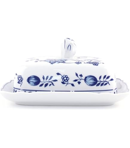Hutschenreuther Butterdose Zwiebelmuster, 250 G, Blau – Spülmaschinenfest