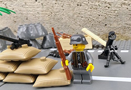 Modbrix 50222 – ✠ Artilleriestellung mit Granatwerfer inkl. Custom Minifigur Wehrmacht Soldat - 3
