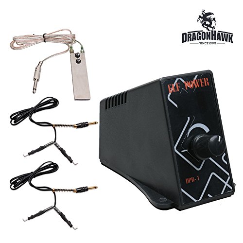 Generic Mini Elfin Digital Tattoo Machine Power Supply Kit Top Quality Clip Cord Foot Pedal