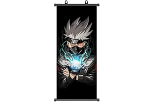 ZPPLD Naruto Poster,Naruto Rollbild,Anime Poster Großes,Hatake Kakashi,Anime Figur Videospiel Scroll,Stoff&Poster für Wanddekoration, 70 * 30cm