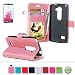 Produktbild Für LG Leon 4G LTE Leder Brieftasche Hülle Case Flip Cover - Funyye [Rosa Solide Farbe] Magnetic PU Ledertasche Hüllen Flip Cover Telefon-Kasten Handyhülle Bookstyle Wallet Brieftasche Card Slot Handycase Für LG Leon 4G LTE,Wallet Case Flip Cover Hüllen Schutzhülle Etui Ledertasche Lederhülle mit Standfunktion Kartenfächer Für LG Leon 4G LTE H340N C40 C50 + 1 x Frei Displayschutzfolie
