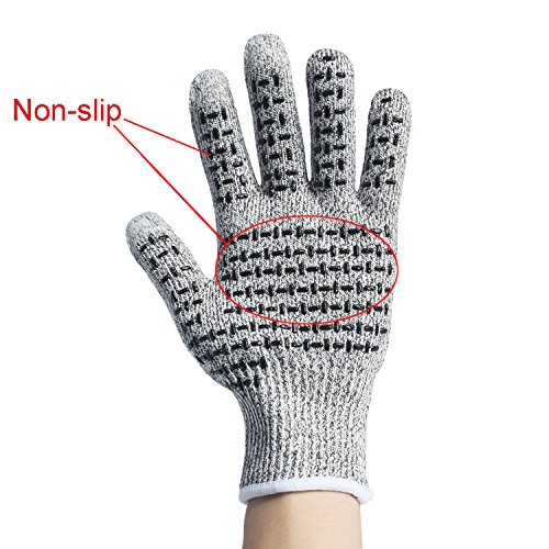 InnoBeta Schnittschutzhandschuhe Arbeitshandschuhe schnittfeste Touchscreen Anti-Rutsch Grip Handschuhe – Hochleistung Level 5 Schnittschutz Grau (XL) - 3
