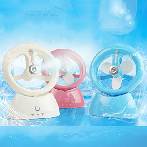 Hergon Mini Humidifier Fan, Handheld Air Cooler Conditioner with USB Rechargeable,Home Office Supplies