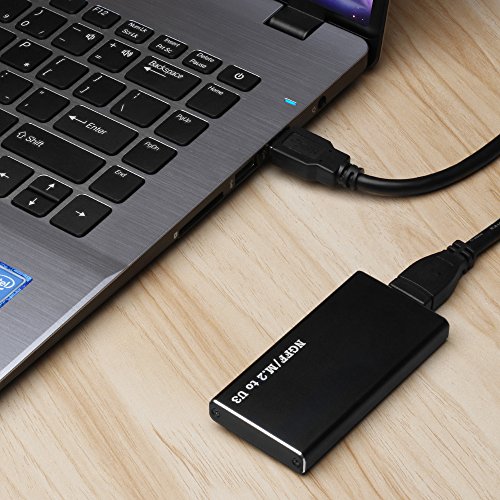 [Unterstützt UASP]Eletrand USB3.0 NGFF M.2 Aluminium SSD Externes Gehäuse Adapter Case mit USB 3.0 Datenkabel, Hochgeschwindigkeits 5 Gb/s (schwarz) - 7