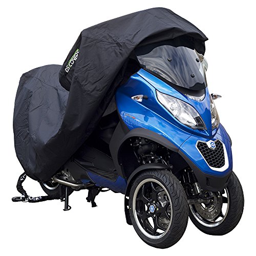 DS Covers 73160621 Alfa Housse Universelle de Protection pour Scooter Trois Roues Piaggio, Taille M, Noir