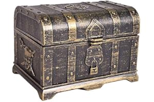 Tbkoly Pirate Treasure Chest Decorative Treasure Chest Keepsake Jewelry Box Plastic Toy Treasure Boxes Size