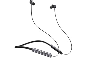 pTron Tangent Eon w/ 50Hrs Playtime, Immersive Sound, HD Mic & AI-ENC Clear Calls, Dual-Device Pairing, Magnetic On/Off Function, BT5.4 Wireless Neckband, Voice Asst., Type-C Charging & IPX5(Obsidian)