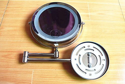 7″ LED Kosmetikspiegel 3fach+Nomal Doppelseitiger Beleuchtet Schminkspiegel zweiseitig Wandspiegel - 7