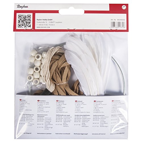 Rayher 66046000 Bastelpackung: DIY Traumfänger, 17x33cm, beige/braun, SB-Btl 1Stück - 2