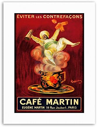 CAFE MARTIN COFFEE ARAB TURBAN STEAM CUP PARIS FRANCE Poster Canvas art Prints