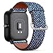 Produktbild Kompatibel mit für Huami Amazfit Bip - Leder-Armband Uhrenarmband Ersatzarmbänder mit Schnellverschluss (Fliesen blau weiße Website)
