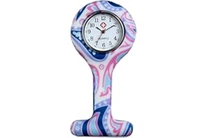 Avaner Orologio da Infermiere in Silicone,Orologio con Spilla,Orologio da Tasca Donna Uomo,Regalo Infermiera,MultiColori
