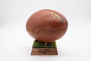 ALL SPORT VINTAGE - Ballon De Rugby - Choix Socle Disponibles - Personnalisation Disponible - Cuir De Vachette - Cousu Main - Marque Française