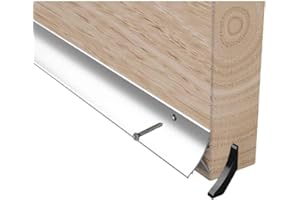 LOWENERGIE Stormguard Door Rain Water Weather Deflector Bar (838mm, Silver 32mm)