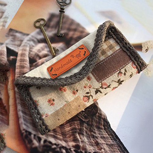 ZALAGO Handmade Leder Labels Etiketten Kleideretiketten Kleidung Tags 40 Stk - 4